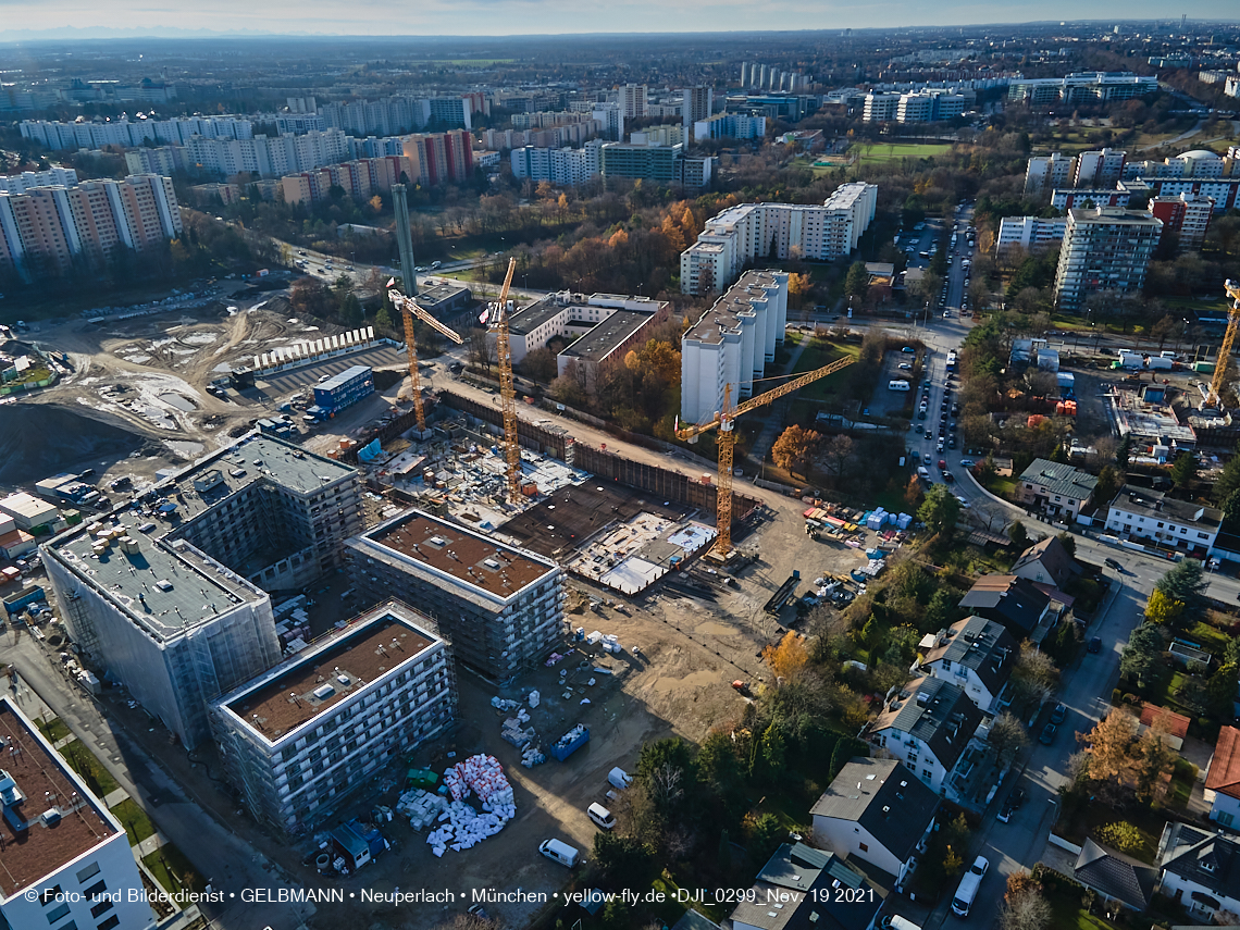19.11.2021 - Luftbilder von der Baustelle Alexisquartier und Pandion Verde in Neuperlach 19.11.2021 - Luftbilder von der Baustelle Alexisquartier und Pandion Verde in Neuperlach